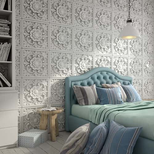 Wohnzimmer Wandverkleidung mit Wandpaneel Backstein