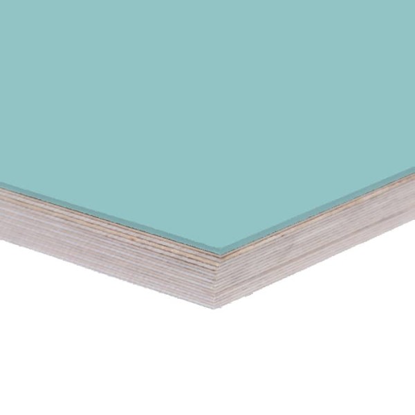 Tischplatte mit Linoleumoberfläche in türkisblau