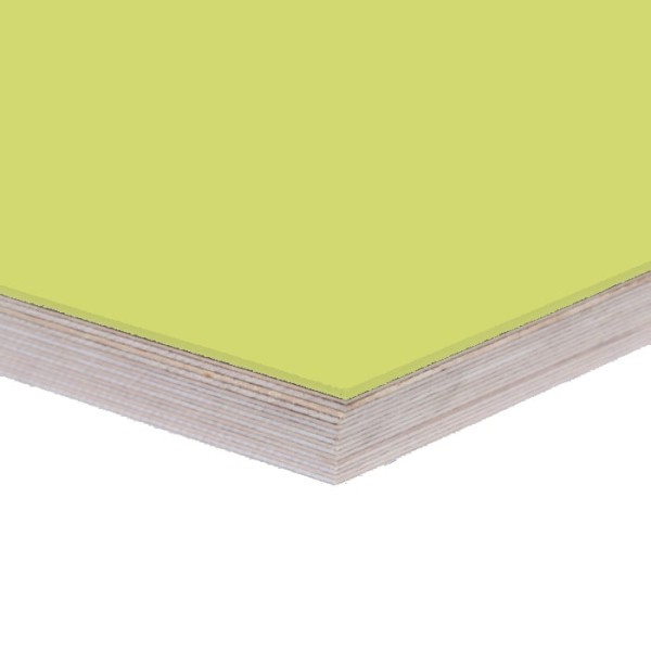 Tischplatte mit Linoleumoberfläche in leuchtendem Grün